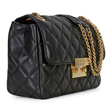 michael kors quilted black bag|Michael Kors black quilted handbags.